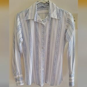 White and Blue Button-up